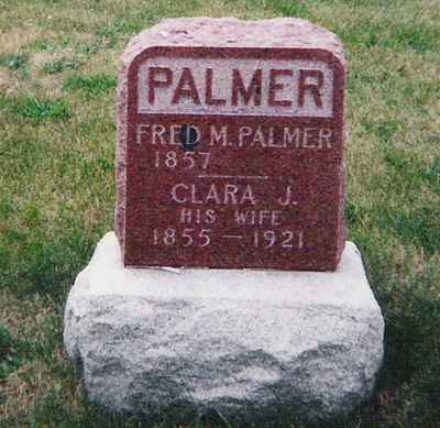 Fred M and Clara J Palmer Tombstone