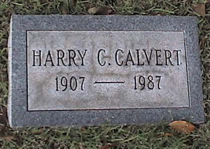 Harry C Calvert Tombstone