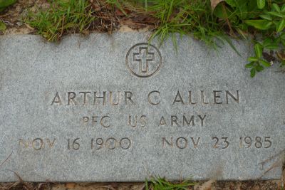 Arthur C Allen military stone