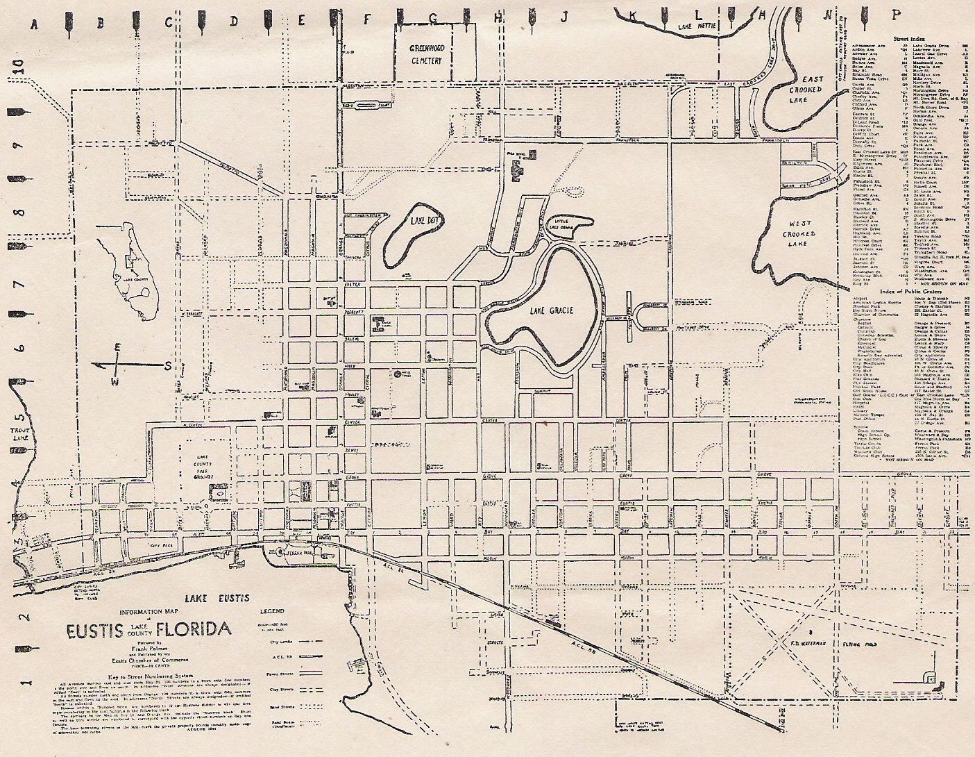 Map of Eustis, Florida 1947