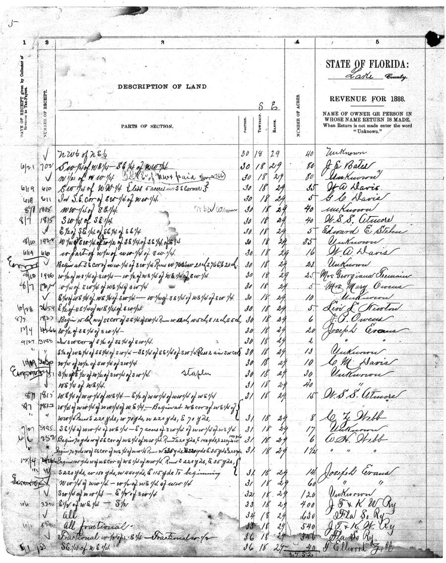 1888 tax roll