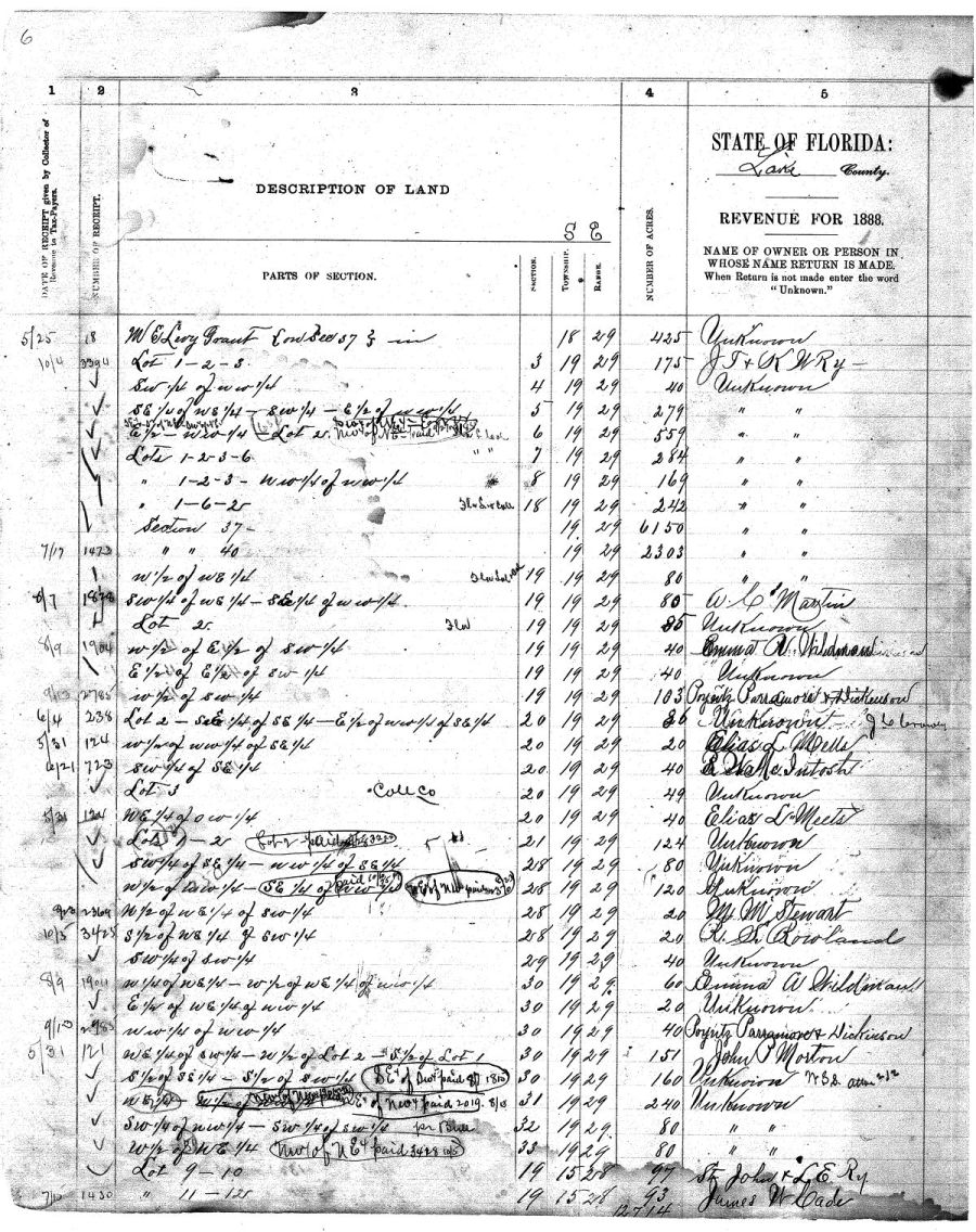 1888 tax roll