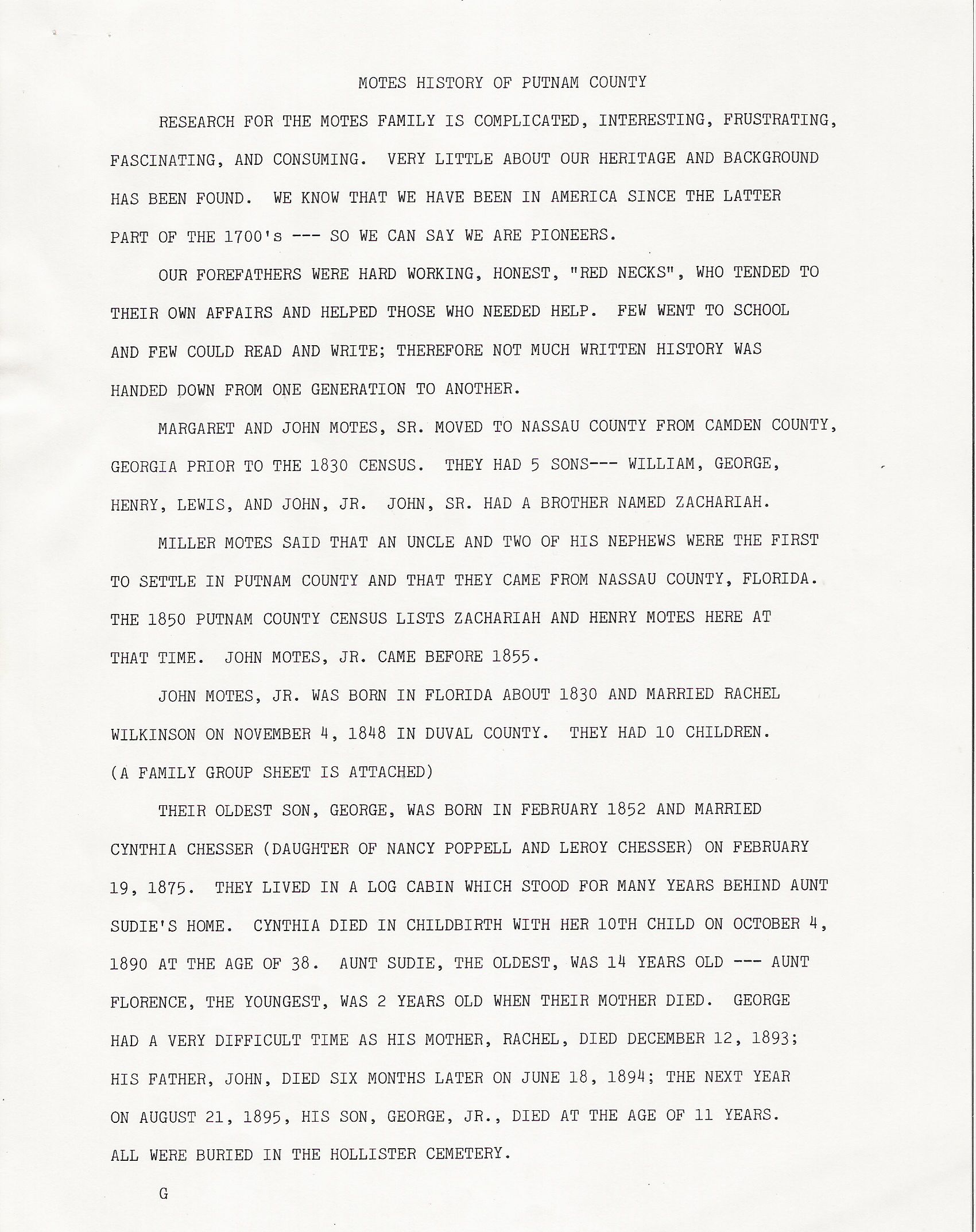 Putnam Co., Fl History pg.1