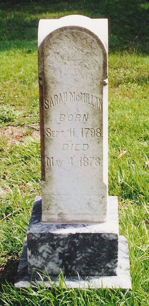 Sarah Avant McMillan tombstone